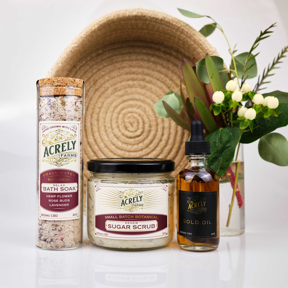 CBD Gift Set Bath and Body Basket